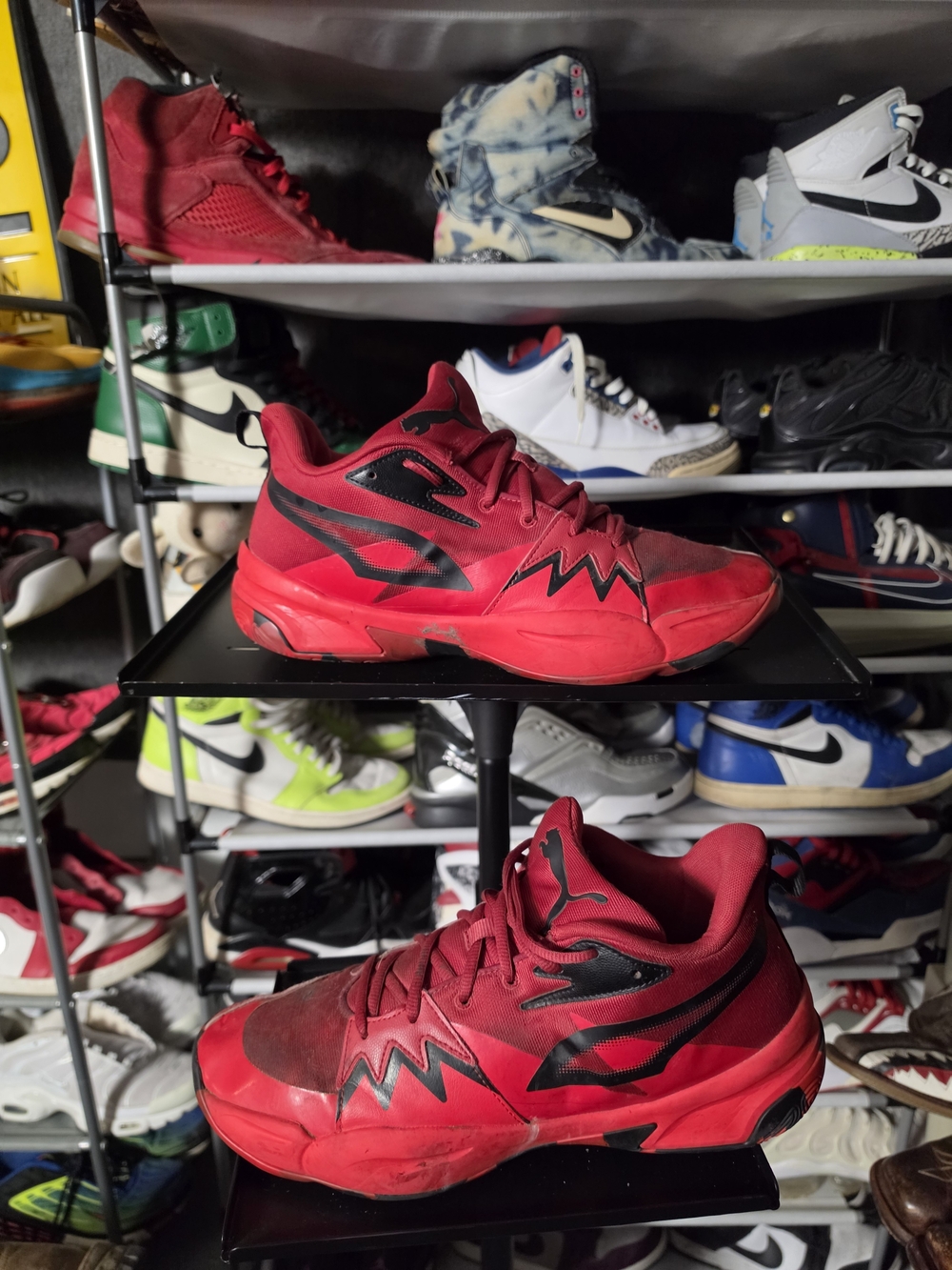 🔥 Puma Genetics Red and Black Men's Size 12 Athletic Sneakers